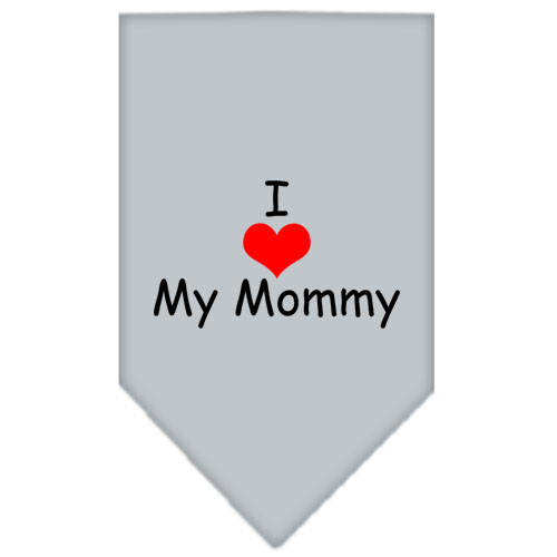 I Heart My Mommy Screen Print Bandana Grey Large